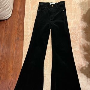 Free people rollas eastcoast flare in black velvet corduroy